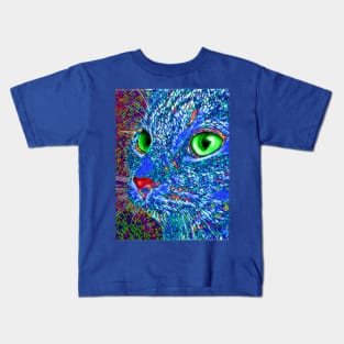 Cat Profile Stained Glass Kids T-Shirt